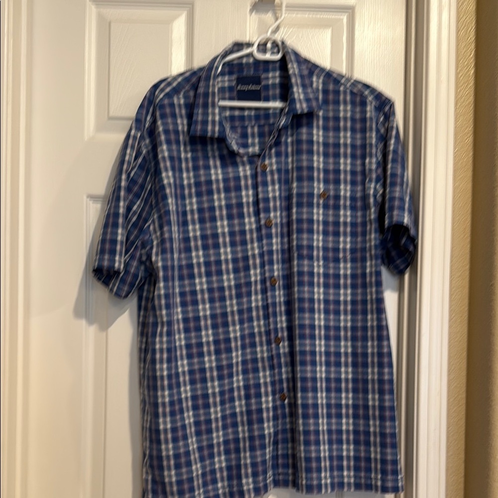 Tommy Bahama Blue Plaid Casual Button Down Shirt